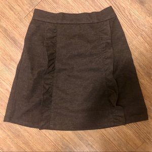 Japanese brand gray ruffle elastic waist skirt